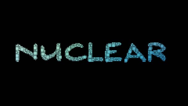 Pixeles Deformación Texto Pixelados Química Nuclear Con Efecto Fallo Técnico — Vídeos de Stock