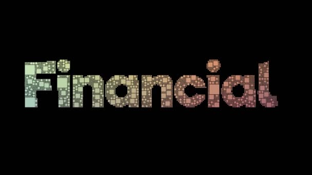 Financial Gain Pixelated Text Transforming Looping Pixels Glitch Effect — Stock Video