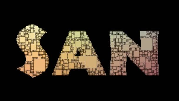 San Jose Pixelated Text Warping Looping Pixels Glitch Effect — 图库视频影像