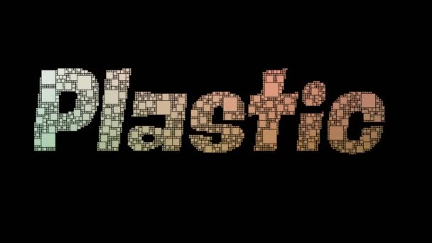 Plastic Chirurg Pixelated Tekst Samenvoegen Looping Pixels Met Glitch Effect — Stockvideo