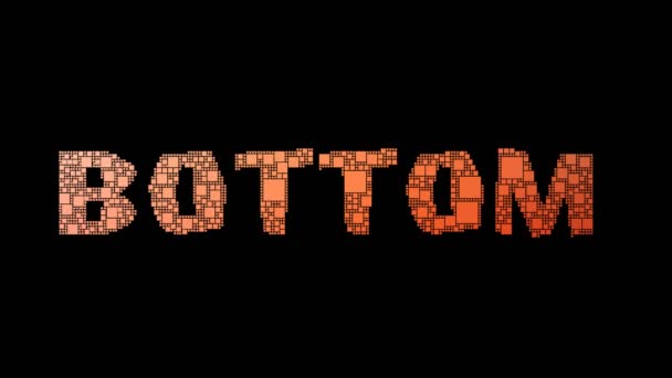 Bottom Line Pixelated Text Warping Looping Boxes Met Glitch Effect — Stockvideo