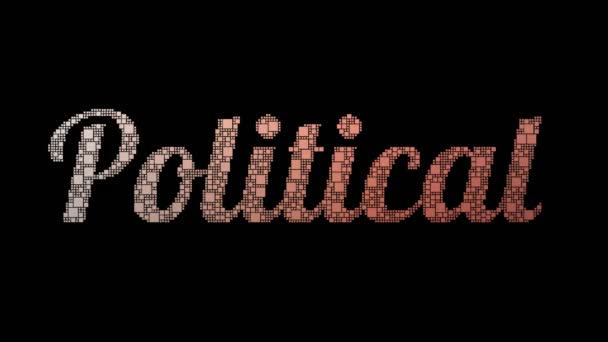 Politické Riziko Pixelated Text Warping Looping Boxes Glitch Effect — Stock video