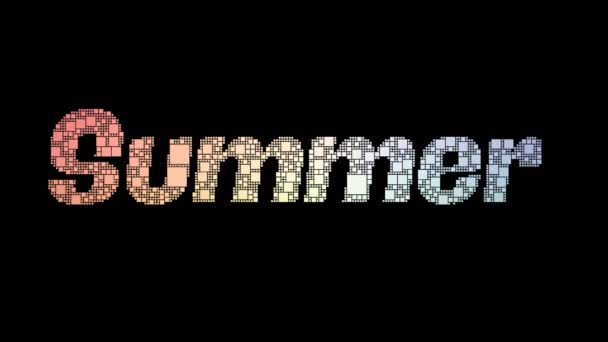 Zomer Sale Pixelated Text Morphing Looping Pixels Met Glitch Effect — Stockvideo