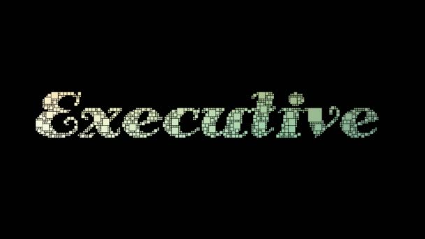 Executive Session Pixelated Text Warping Looping Pixels Glitch Effect — Stock Video