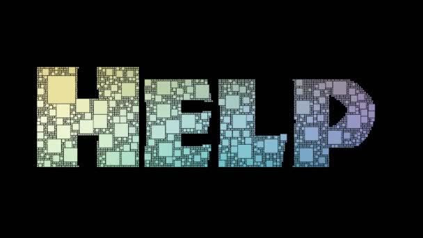 Help Desk Pixelated Texto Warping Looping Pixels Com Efeito Falha — Vídeo de Stock