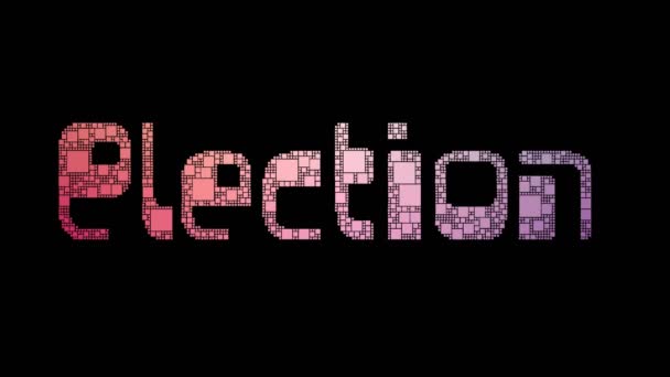 Seçim Dolandırıcılığı Pixelated Metin Dönüşüm Şebekesi Arıza Efekti — Stok video