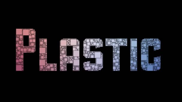 プラスチック外科用ピクセル化されたテキストグリッチ効果を持つループピクセルのマージ — ストック動画