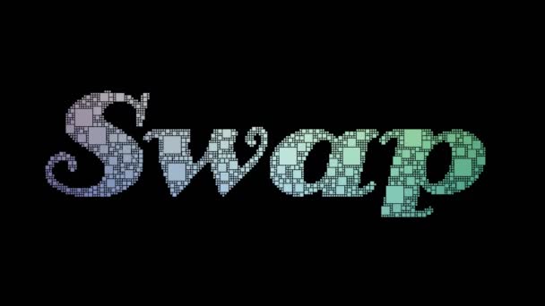 Swap Meet Pixelated Text Warping Looping Squares Glitch Effect — Stock Video