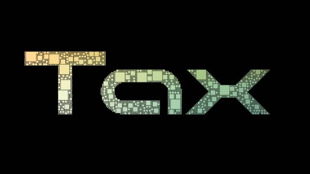 Tax Base Pixelated Text Merging Looping Boxes Glitch Effect — 비디오