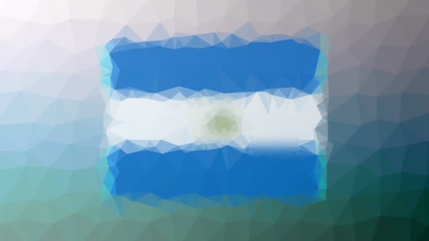 Nikaragua Flag Iso Jeví Jako Zajímavé Tessellated Looping Pulsing Polygons — Stock video
