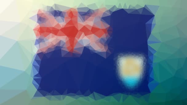 Bandeira Anguilla Iso Dissolvendo Triângulos Animados Looping Tecno Tesselados — Vídeo de Stock