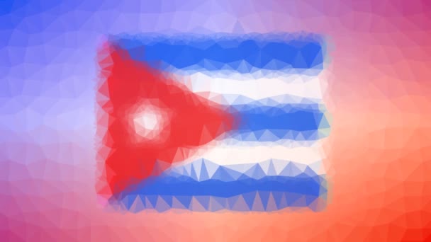 Kuba Flagge Iso Verblassen Interessante Tessellating Looping Pulsierende Polygone — Stockvideo