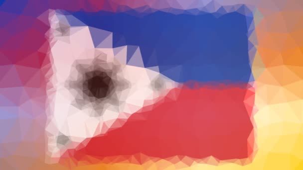 Philippines Flag Iso Fade Weird Tessellated Looping Animated Polygons — Stock Video