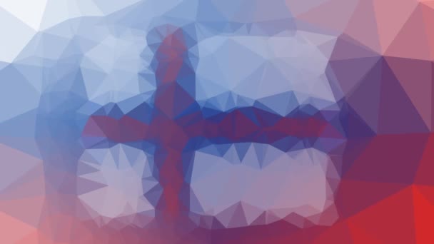 Faerské Ostrovy Vlajka Iso Objevují Zajímavé Tessellated Smyčka Pohybující Mnohoúhelníky — Stock video