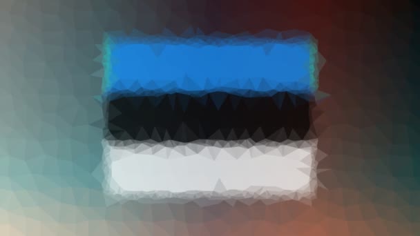 Estonsko Vlajka Iso Objevuje Technologické Tessellated Looping Pulsing Triangles — Stock video