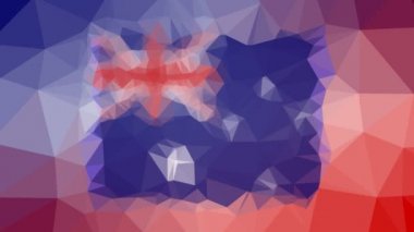 Avustralya Bayrağı ISO: AU tekno tesselleştirme döngüsü hareket eden çokgenler