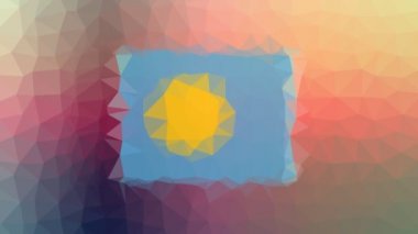 Palau Flag ISO: PW garip tesselleştirilmiş döngü titreşimli üçgenler ortaya çıkıyor