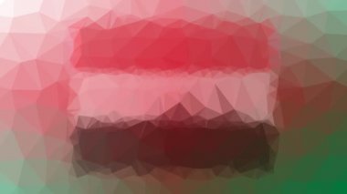 Irak Bayrağı ISO: Tekno tesselleştirilmiş döngüyü çözen IQ animasyon çokgenleri