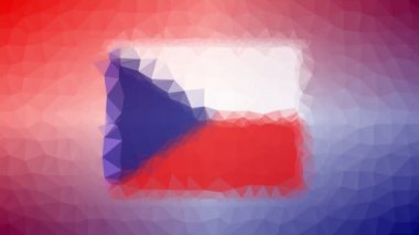 Çek Cumhuriyeti Bayrağı ISO: CZ ilginç tesselleştirilmiş döngü hareketli üçgenler sergiliyor