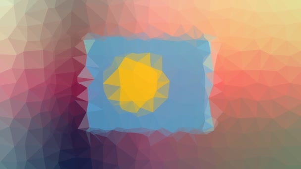 Palau Flag Iso Visas Konstiga Tessellated Looping Pulserande Trianglar — Stockvideo