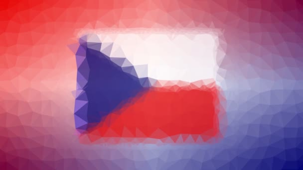 Česká Republika Vlajka Iso Objevují Zajímavé Tessellated Looping Moving Triangles — Stock video