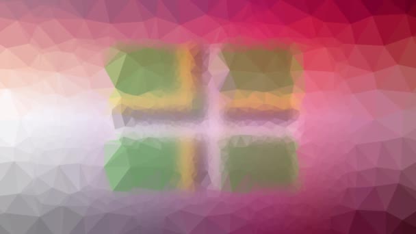 Bandeira Dominica Iso Dissolvendo Triângulos Pulsantes Tesselação Modernos — Vídeo de Stock