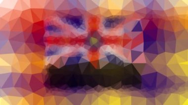 Niue Flag ISO: NU tekno tesselleme döngüsü titreşim çokgenler