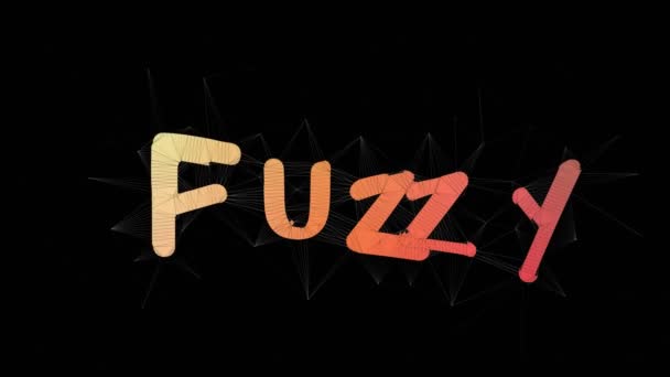 Fuzzy Logic Text Fusión Teselando Mallas Bucle Text Morph — Vídeo de stock