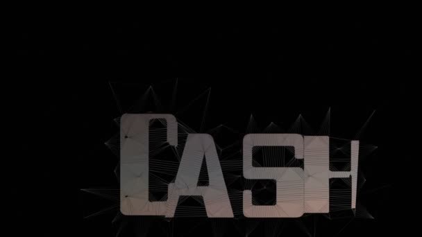 Cash Basis Tekst Transformeren Tessellating Looping Meshes Tekst Morph — Stockvideo
