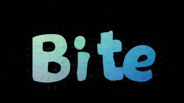 Bite Back Text Transforming Tessellated Looping Polygons Text Morph — Stock Video