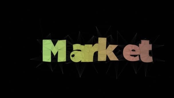 Market Economy Text Changing Tessellation Looping Meshes Text Morph — Stock Video