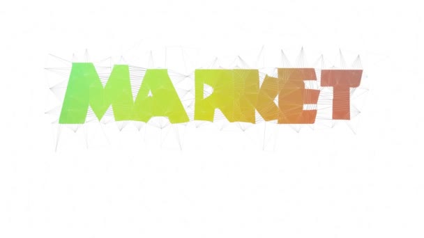 Market Price Text Warping Tessellation Looping Meshes Text Morph — Stock Video