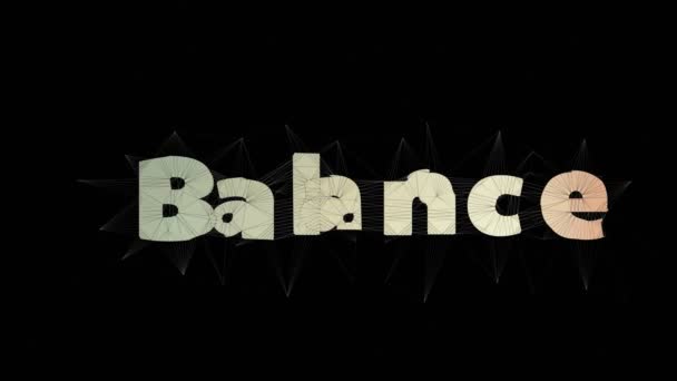 Balance Texto Hoja Balance Cambiar Teselado Malla Bucle Texto Morph — Vídeo de stock