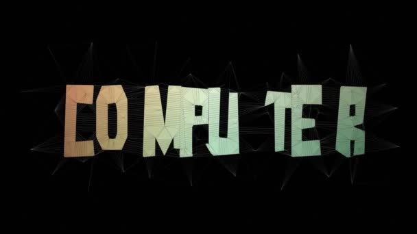 Ciencias Computación Texto Cambiando Teselización Looping Meshes Text Morph — Vídeo de stock