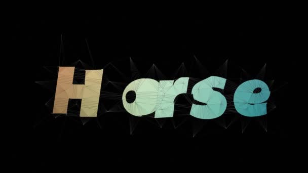 Horse Sense Text Cambiar Teselado Looping Triángulos Texto Morph — Vídeos de Stock