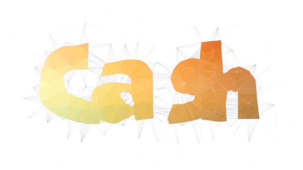 Cash Value Text Transformation Tessellated Looping Meshes Text Morph — Stockvideo