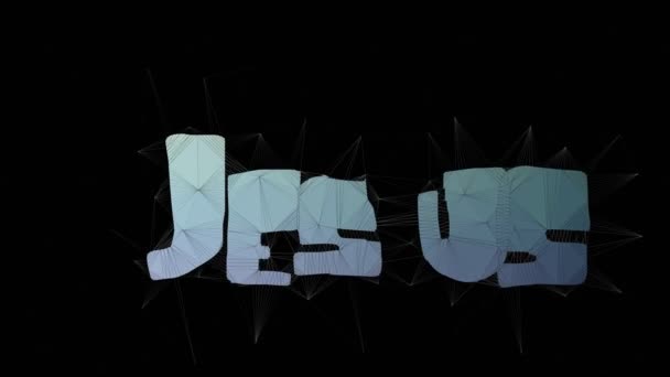 Jesus Weinte Text Verziehen Tessellated Looping Grid Text Morph — Stockvideo