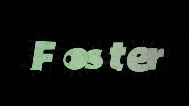 Foster Care Metni Tesselleştirilmiş Döngüleme Üçgenleri Metni Morph — Stok video