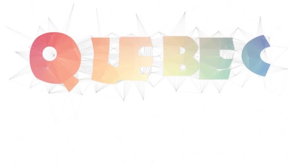 Quebec Şehri Metin Değiştirme Tesselleme Döngüsü Metni Morph — Stok video