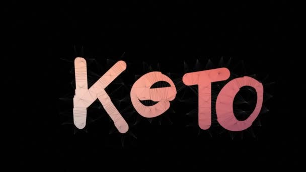 Keto Dieta Testo Fusione Tessellated Looping Triangoli Testo Morph — Video Stock