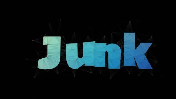 Junk Food Text Fuzionarea Triunghiurilor Looping Eselate Text Morph — Videoclip de stoc