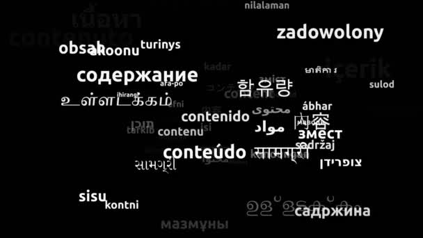 Content Translated Worldwide Languages Endless Looping Zoom Wordcloud Mask — Stock video