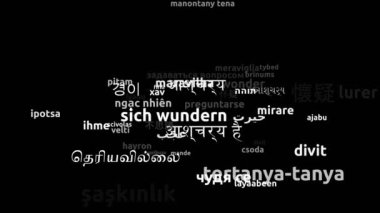 Dünya çapında 52 Dilde Harika Çeviri Sonsuz Döngü 3d Büyüyen Kelimeler Bulutu Maskesi