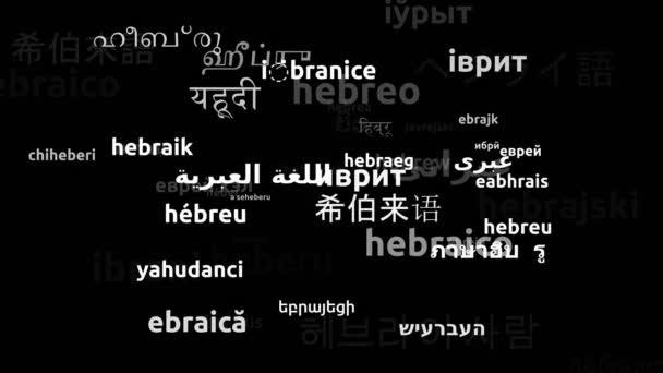 Hebrajski Przetłumacz Komentarz Przetłumaczone Przez Worldwide Languages Endless Looping Zooming — Wideo stockowe