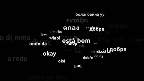 Translated Worldwide Languages Endless Looping Zooming Wordcloud Mask — Stock Video