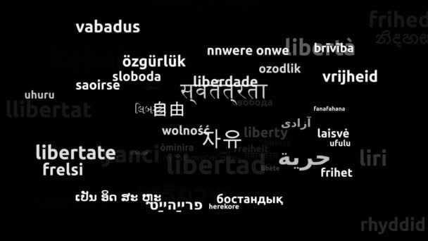 Liberty Traduit Langues Dans Monde Entier Boucle Sans Fin Zoom — Video