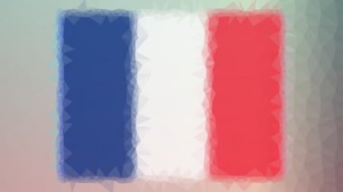 France Flag ISO: FR ilginç tesselleştirilmiş döngü hareketli çokgenleri eritiyor