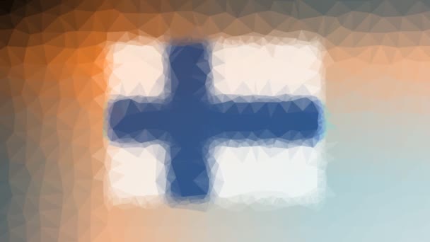 Bandeira Finlândia Iso Fade Interessante Triângulos Animados Loop Tesselação — Vídeo de Stock