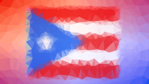 Puerto Rico Flag Iso Fade Modern Tessellating Looping Moving Polygons — 비디오