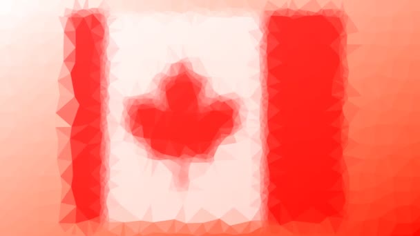 Bandeira Canadá Iso Aparecendo Triângulos Animados Looping Techno Tessellated — Vídeo de Stock